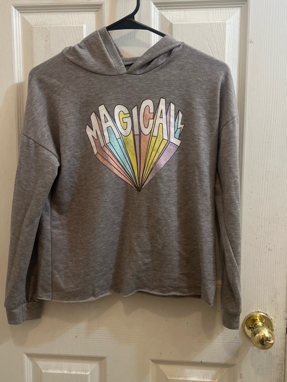 Eyeshadow Gray Hoodie with Pastel 'Magical' Graphic